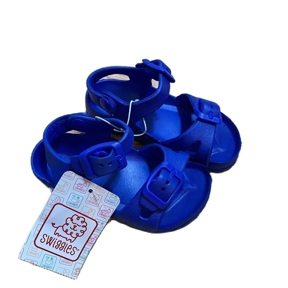 Swiggles Blue Open Toe Sandals NWT 5-6 Double Strap